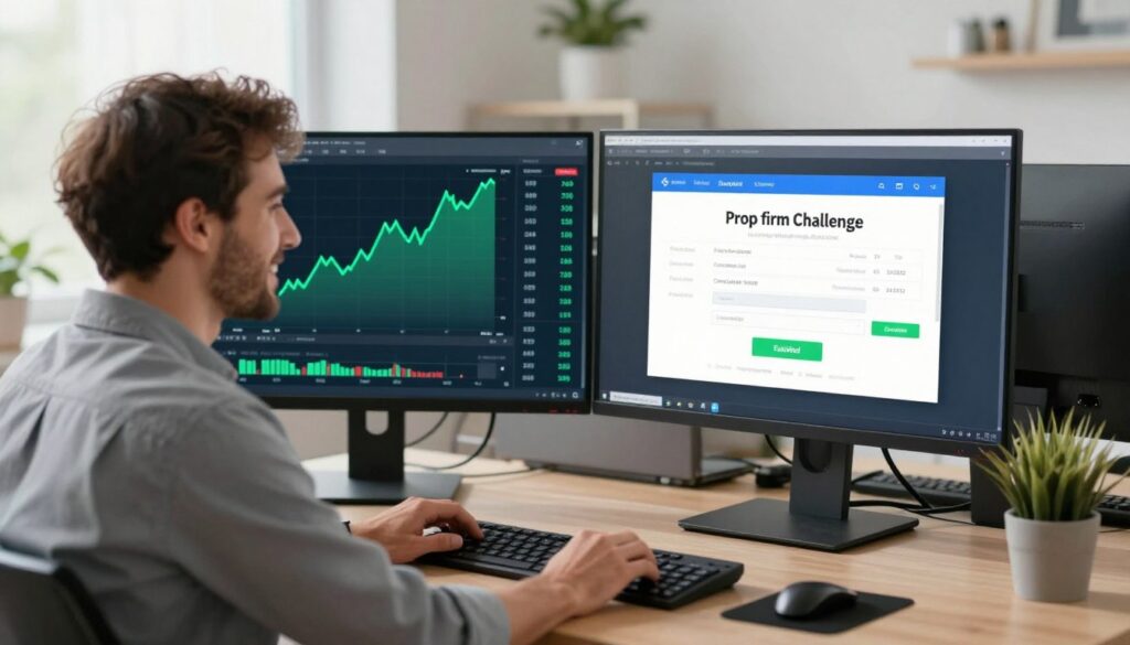 successful trader celebrating prop firm funding