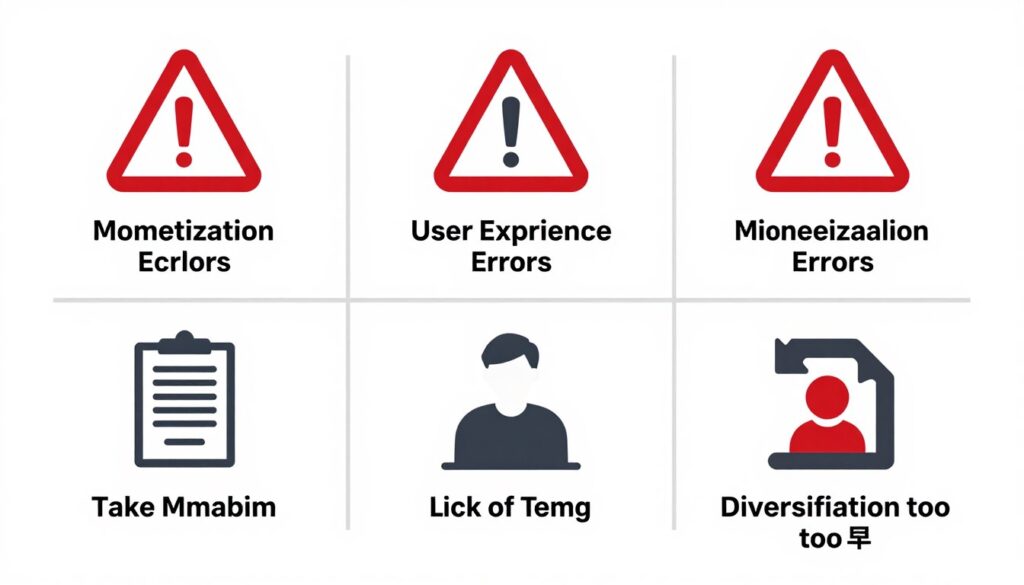 warning signs showing common monetization mistakes
