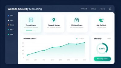 website security checklist 2026 dashboard showing real-time threat protection and monitoring tools